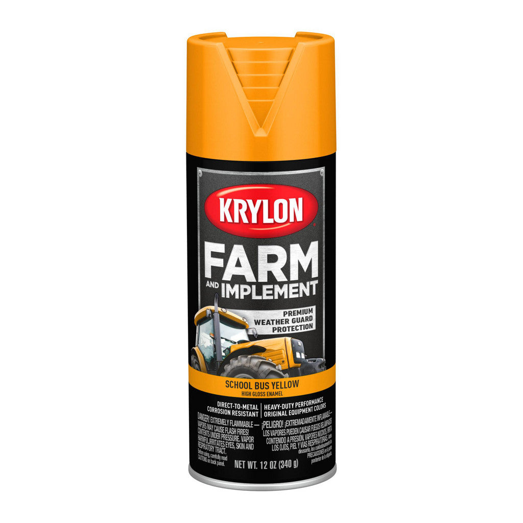 Krylon High Gloss Enamel Spray Paint, New Equipment Yellow, 12oz