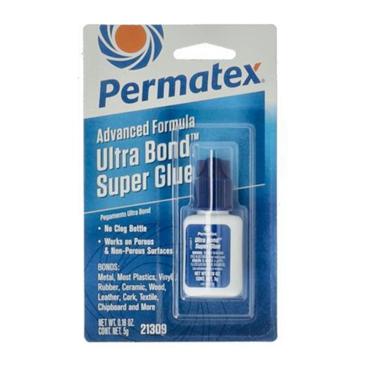 Permatex® Ultra Bond Super Glue (0.18 oz. Clog-Free Nozzle Bottle)