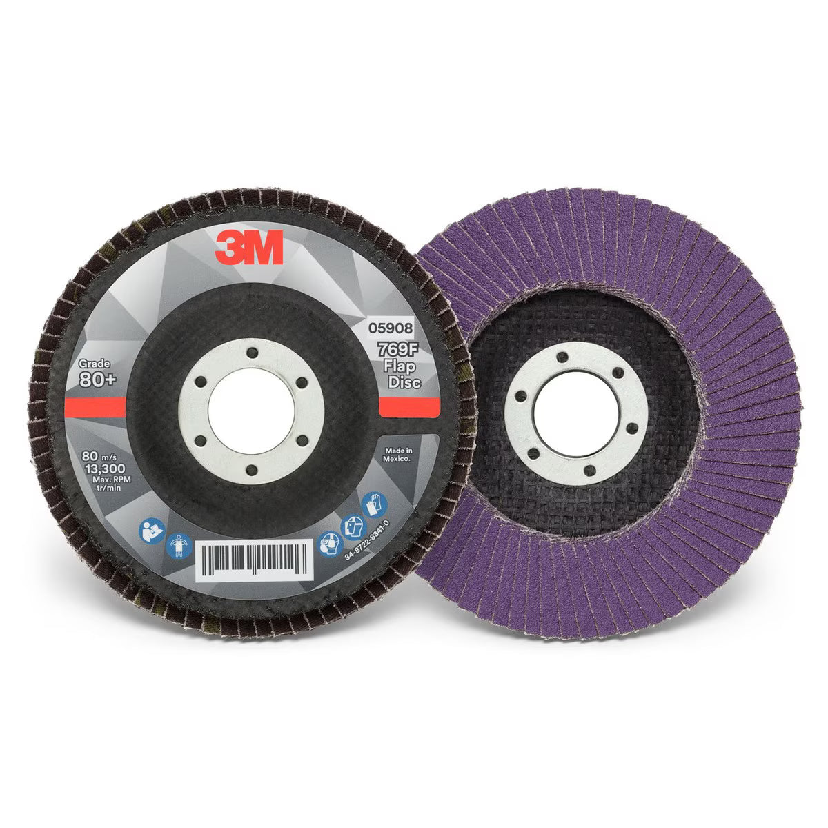 7100178028 3M™ 769F Disc, Coated, 4 1/2 Inch Dia, 80 Grit, Flap, T29, Bunitron III