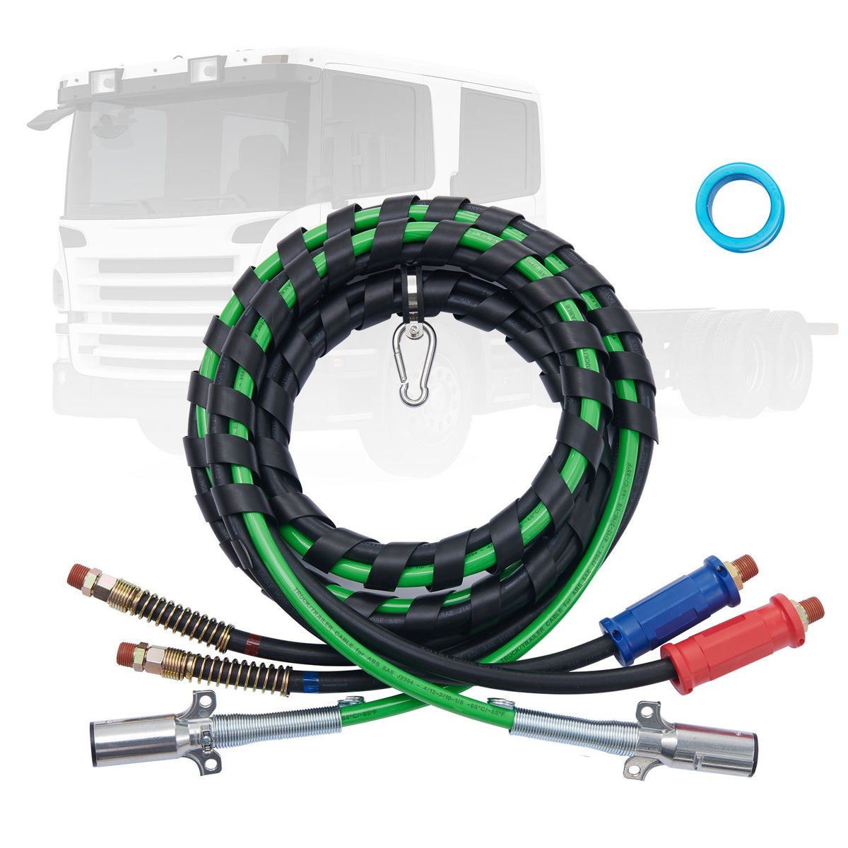 12FT Semi Truck Air Lines Kit, 3-in-1 Air Hoses & ABS Power 3IN1DOTLINE