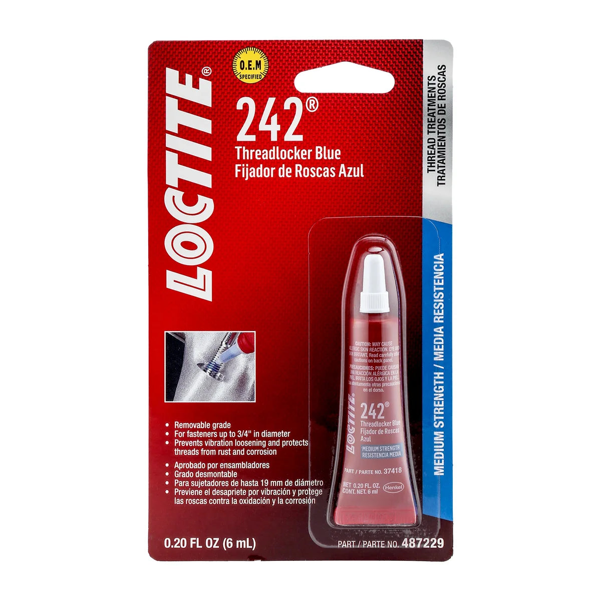 Loctite Bluemed Threadloker 12/6M