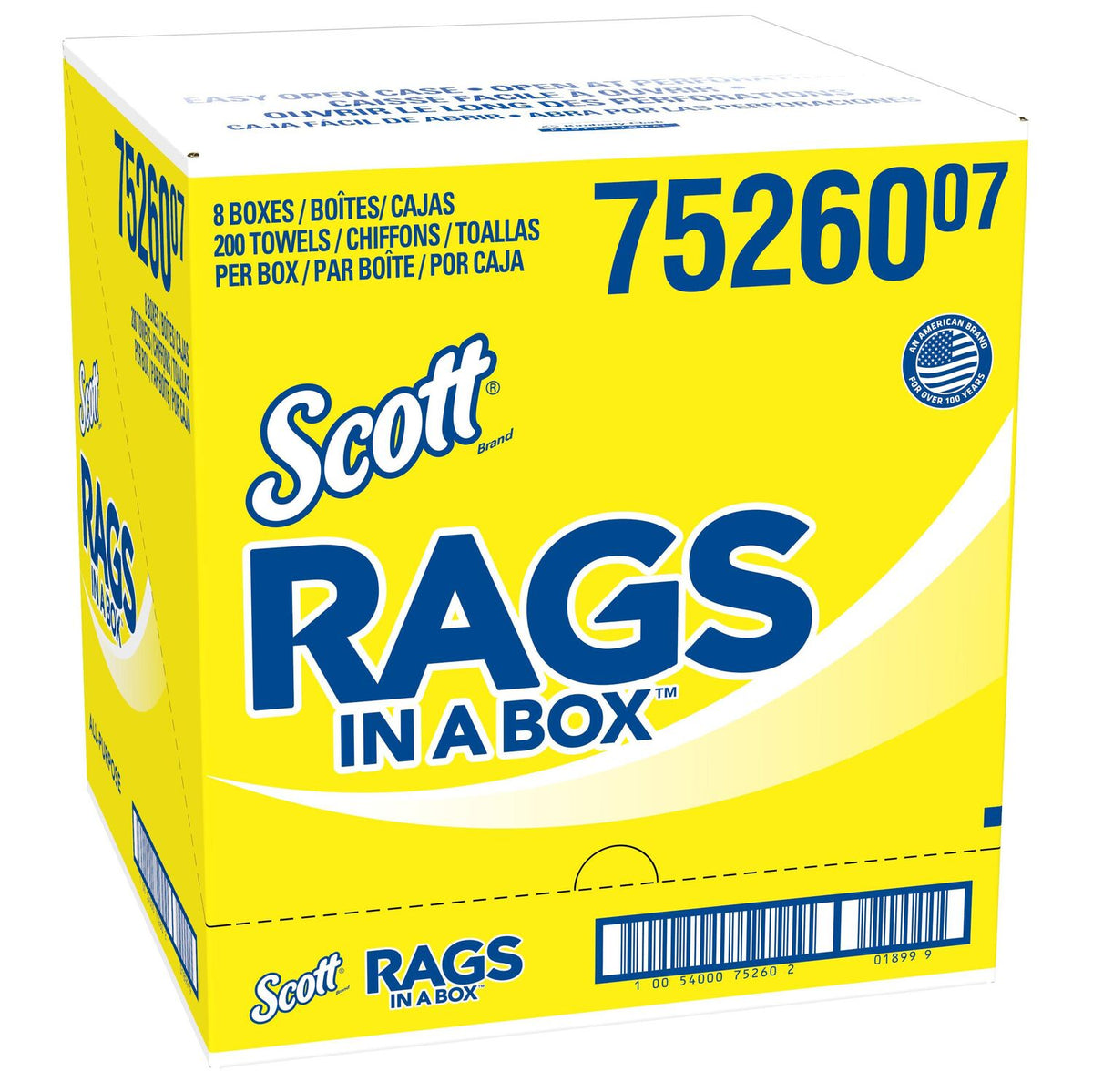 Scott Rags In A Box, White - 200 Count