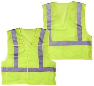 5 POINT BREAKAWAY, CLASS II, YELLOW MESH, REFLECTIVE TAPE, INSIDE POCKET, OUTSIDE POCKET