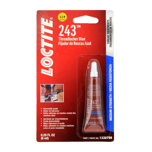 Loctite 243 Medium Strength Blue Threadlocker, 0.20 fl oz