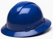 Pyramex 4-Point Full Brim Ratchet Hard Hat, Blue