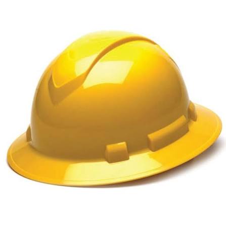 Pyramex Ridgeline 6-Point Ratchet Full Brim Hard Hat (Yellow)