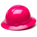 Pyramex Ridgeline 4-Point Full Brim Hard Hat, Hi-Vis Pink
