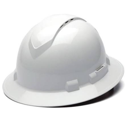 Pyramex Ridgeline Cap Style Hard Hat with 4-Point Ratchet Suspension (White)