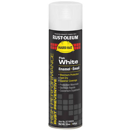 Rust-Oleum High Performance Spray Paint, Flat White, 15oz