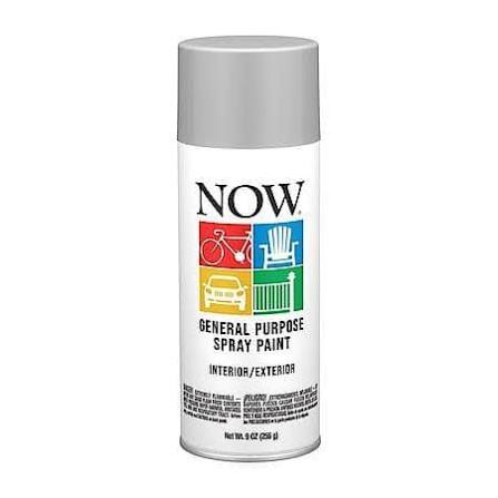 NOW General Purpose Interior/Exterior Spray Paint, Grey, 9oz