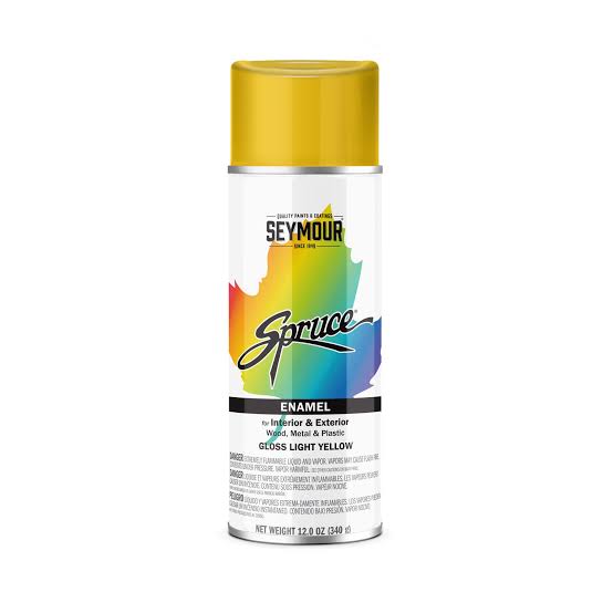 Seymour Spruce Enamel Spray Paint, Gloss Light Yellow, 12oz