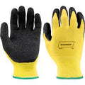 Hi-Vis Yellow Knit Work Gloves with Black Latex Palm Dip
