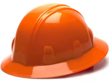 Pyramex 4-Point Full Brim Ratchet Hard Hat, Orange